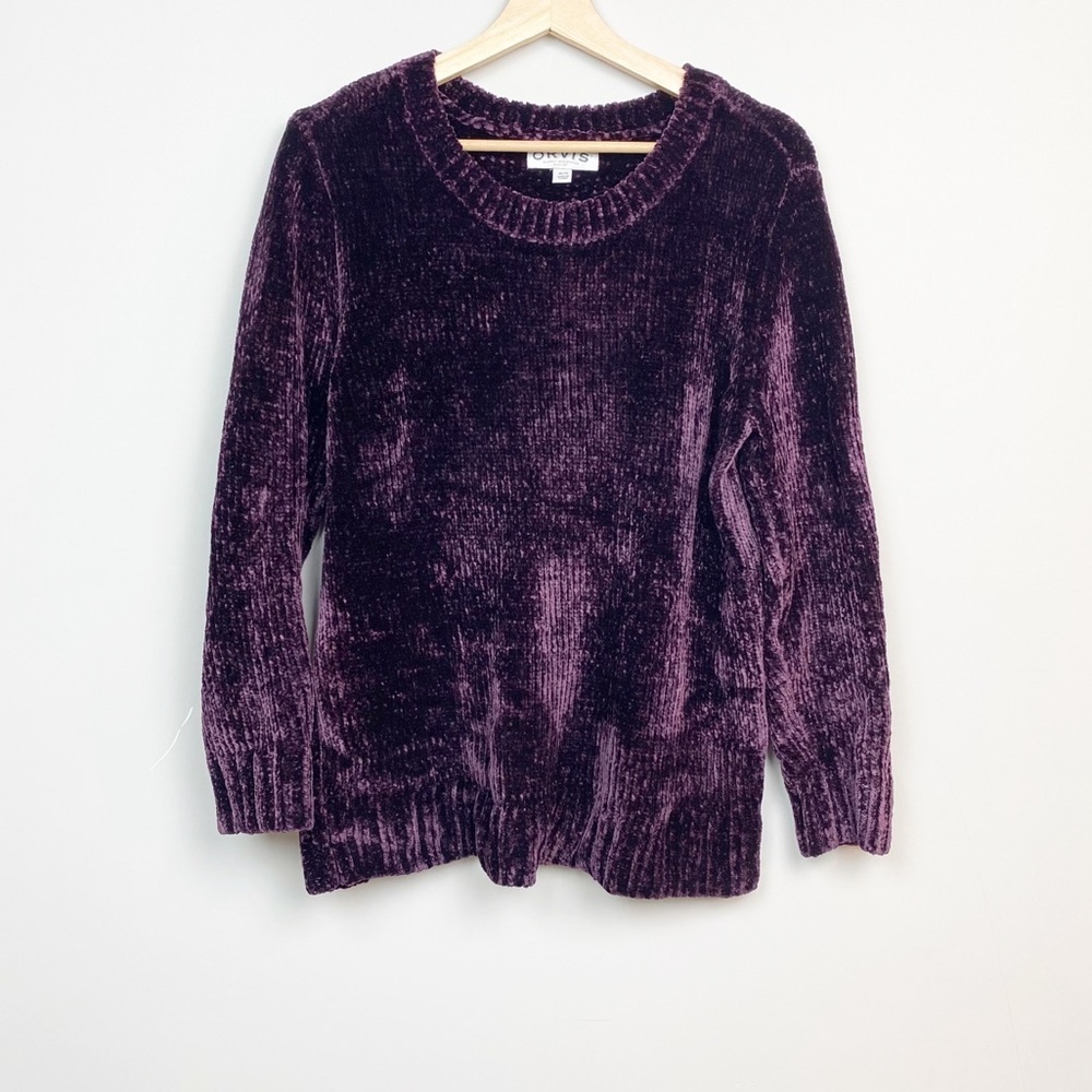 Orvis Classic Plum Crewneck Chenille Sweater